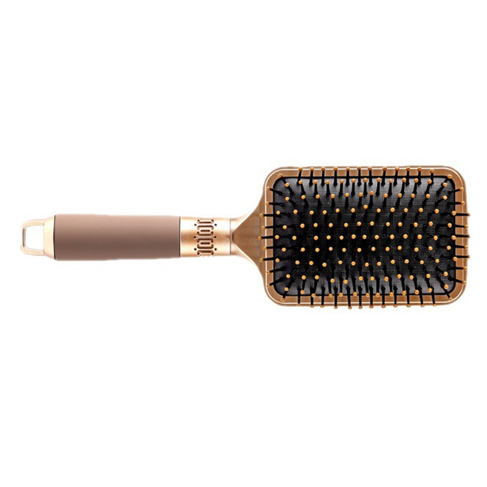 Brown Air Cushion Paddle Comb With Nylon Needles Portable Hairbrush For Home & Travel