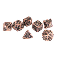 7pcs Metal Polyhedral Dice Set for RPG, Safe Gear Pattern, Portable