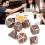 7pcs Metal Polyhedral Dice Set for RPG, Safe Gear Pattern, Portable 6