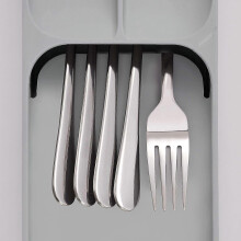 (As show, One size) Compact Cutlery Organizer Kitchen Drawer Tray, Small, Gray