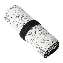 (As show, 48slots) Colored Pencil Wrap Roll up Pen Holder Case Drawing Coloring Pencil Roll Organizer Stationery Case for Student Artist Traveler