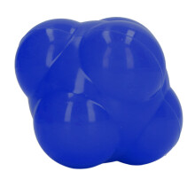 Bunter Gummireaktionsball für Reflex- und Beweglichkeitstraining, blauer Hexagon-Design