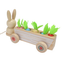 Toddler Radish Matching Car Toy, Wooden Infant Educational Vehicle