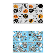 (As show, 1) QQDD Halloween Wall Decals Pumpkin Spider Ghost Window Stickers Removeble Sticker for Halloween Party