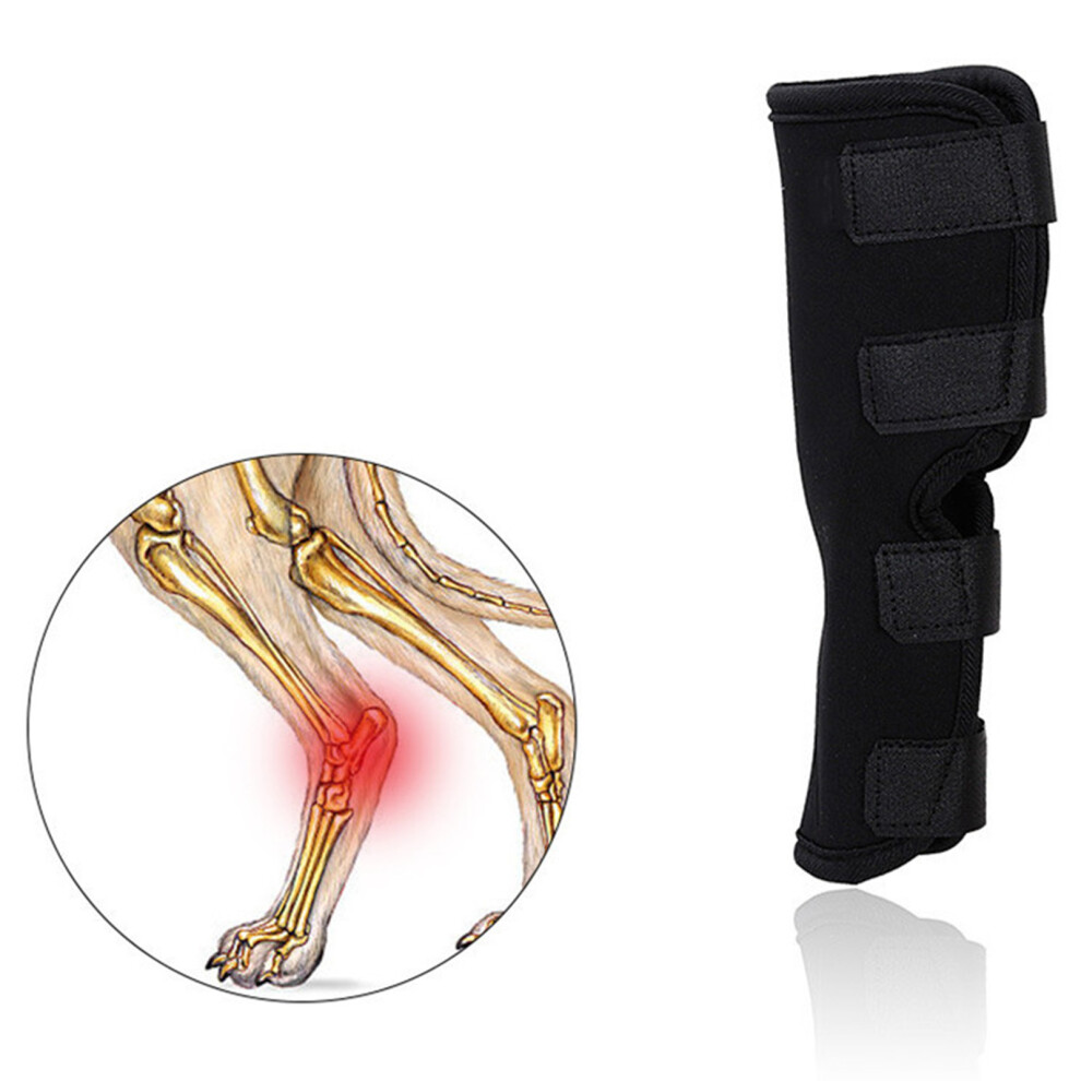 Black Dog Leg Brace Elastic Adjustable Support For Arthritis Injury Xl
