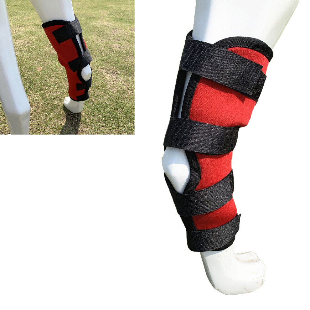 Red Dog Leg Brace Elastic Adjustable Support For Arthritis Injury Xl (49G)