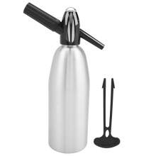 Alloy Soda Streamer, Healthy Sparkling Water Maker For Personalized Beverages, Reusable, Durable, Complete With Pressure Regulator, Silver
