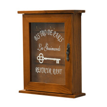 Solid Wood Storage, Hooks - Vintage Wall Decor Entryway Storage Cabinet, Rustic Decor Floating Shelf, Key Rings & Mail Organizer, Magnetic Door for