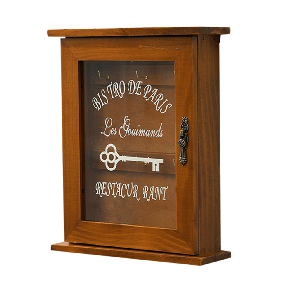 Solid Wood Storage, Hooks - Vintage Wall Decor Entryway Storage Cabinet, Rustic Decor Floating Shelf, Key Rings & Mail Organizer, Magnetic Door For 9448196456705