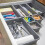 Interlocking Drawer Organizer, Stay Clutter-Free Durable Plastic Bins For Custom Layout Design, Multi-purpose Storage For Kitchen Utensils And Small 6