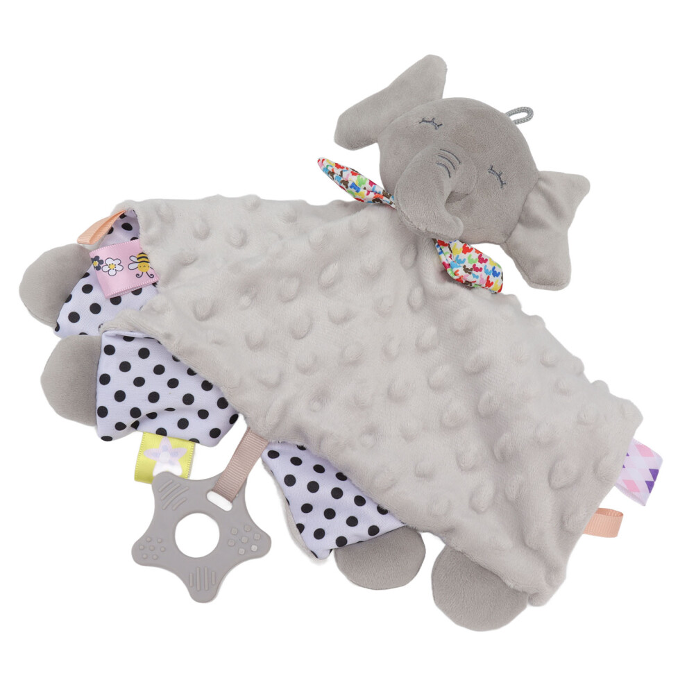 Cute Animal Doll Baby Security Blanket Bright Color Plush Snuggle Blanket Grey