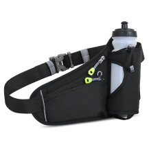 (As show, One size) Sunrain Hydration Belt for Hips for Men Women Running Belt with Water Bottle Holder with Large Pocket