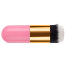 Tragbarer pink-goldener Make-up-Pinsel mit weichen Nylonborsten, 11 cm