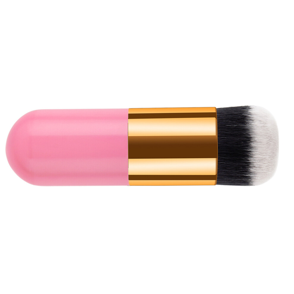 Pink/Gold Soft Makeup Brush - Portable 11X3cm, Nylon Bristles