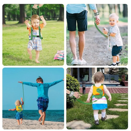 Elastic Dinosaur Traction Rope for Kids - 6.6ft Adjustable Locking Safety 1