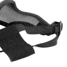 Half Face Steel Mesh Guard Black 54-62cm Protective Mask for Outdoor Activities