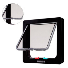 Automatic Cat Door with Window Closure, Black, S, M, L, XL