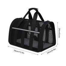 Sac à bandoulière imperméable pour chat en oxford, respirant et pliable, petit noir