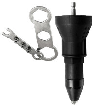 Electric Rivet Gun Drill Adapter Nut Riveting Tool for Efficient Assembly Black