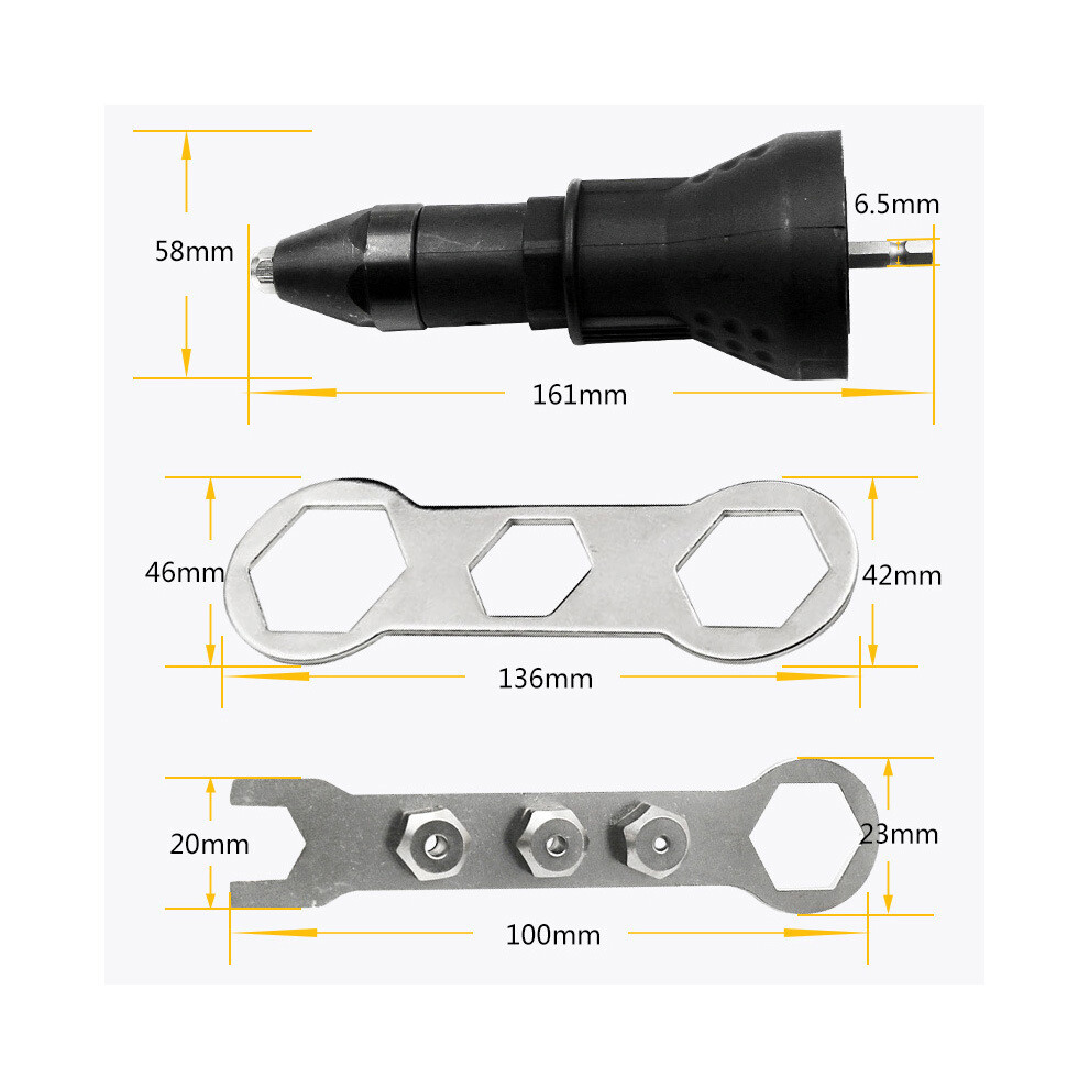Electric Rivet Gun Drill Adapter Nut Riveting Tool For Enhanced Work Efficiency 5041381017299