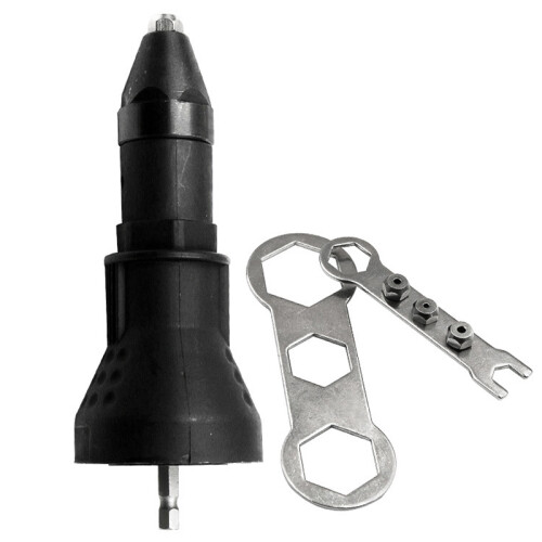 Electric Rivet Gun Drill Adapter Nut Riveting Tool for Efficient Assembly Black 1