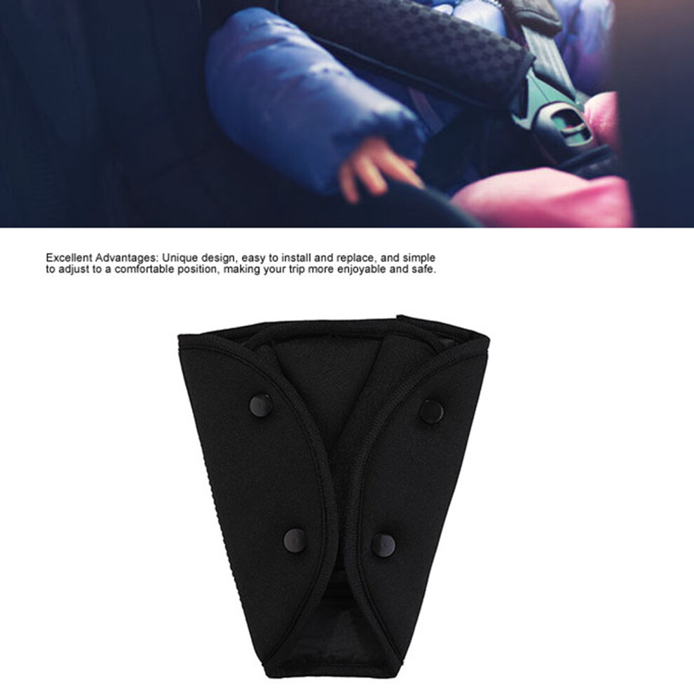 Car Child Seat Belt Triangle Adjuster Black Breathable Cotton Auto Safety