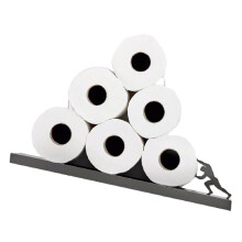 Verleihen Sie Ihrem Zuhause Eleganz mit unserem freistehenden WC-Dekor-Organizer zur Wandmontage. Die rostfreie schwarze Oberfläche sorgt für