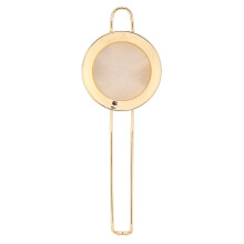 Sleek & Stylish: Gold Cocktail Strainer, Stainless Steel Guaranteeing Durability, Deep Cone Shape For Increased Filtering Area