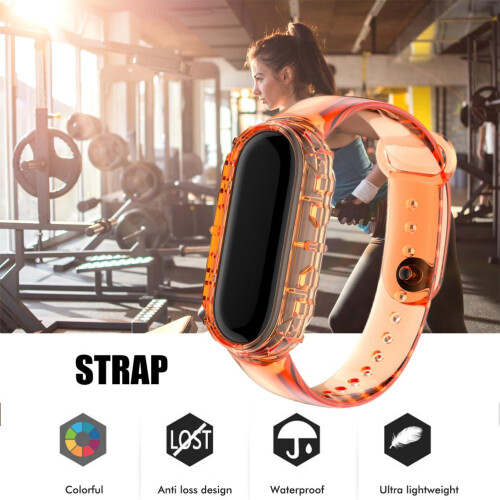 Θήκη με προστατευτικό οθόνης για Xiaomi Mi Band8 9, μαλακό υλικό σιλικόνης, ανθεκτικό 2