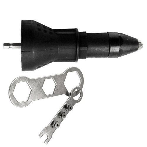 Electric Rivet Gun Drill Adapter Nut Riveting Power Tool, Black 1