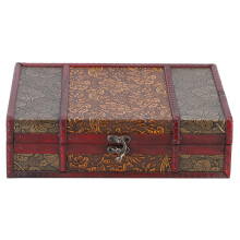 Retro Wooden Storage Chest For Jewelry And Books Handcrafted Vintage Home Decor Box With Lid Using Eco-Conscious Materials, Elegant Multi-Purpose