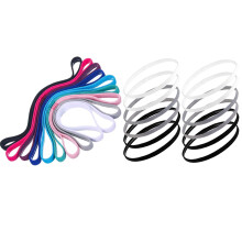 21 Pieces Thick Non-Slip Elastic Sport Headbands Hair Headbands,Exercise Hair and Sweatbands for Women and Men