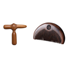 1Pcs Hammer Wood Hand Foot Leg Massager & 1 Pcs Sandalwood Combs Pocket Comb Massage Comb Hair Comb