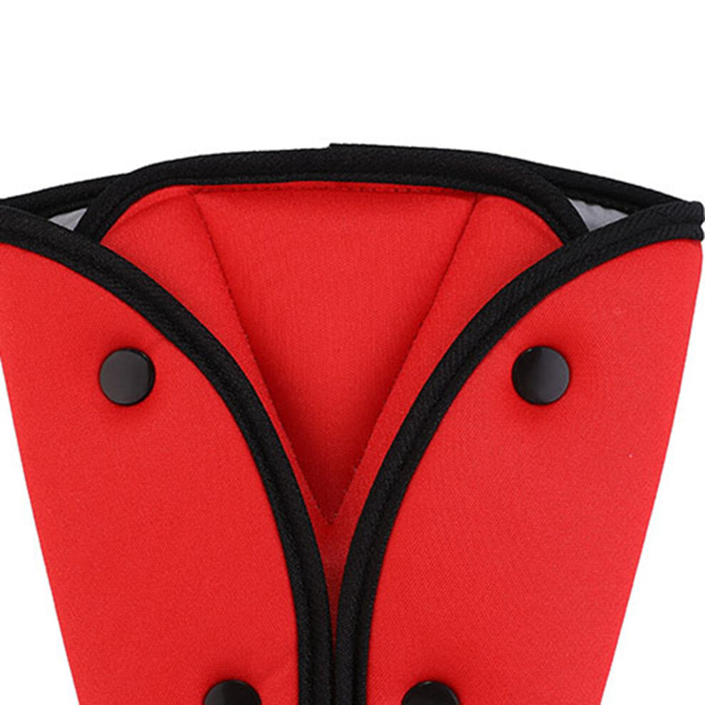 Car Child Seat Belt Triangle Adjuster Breathable Cotton Auto Accessory Red 7621372318253
