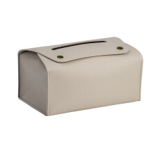 Waterproof Tissue Box Tissues Container Fashionable PU-Cream