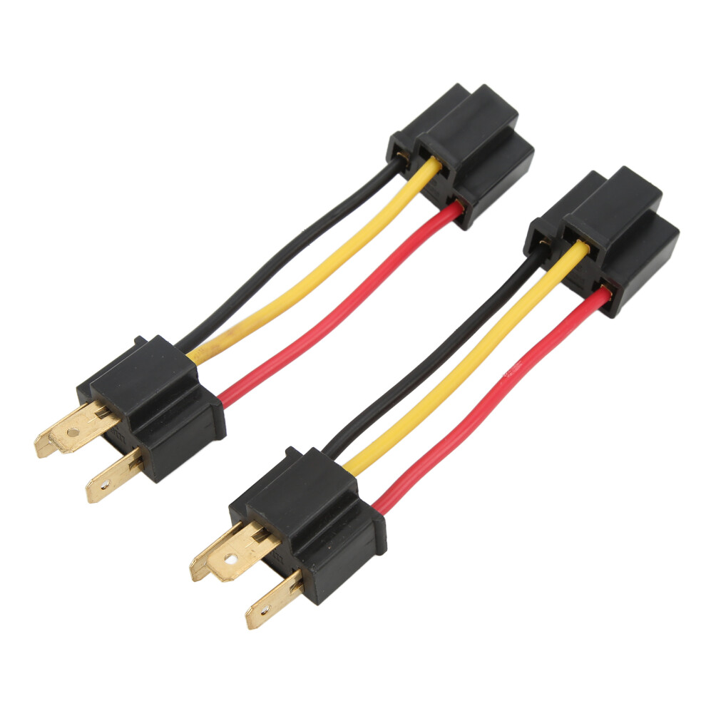 2Pcs H4 Head Socket Converter Head Wiring Harness Adapter Plug Light 7891376803097