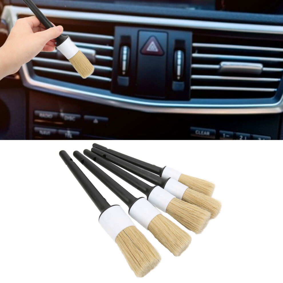 Car Interior Exterior Cleaning Set - 5Pcs Detailing Brushes Grey 9441377411982