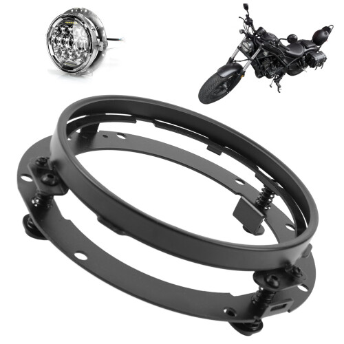 7 Inch LED Headlight Mounting Bracket for Motorcycle Black Trim Ring