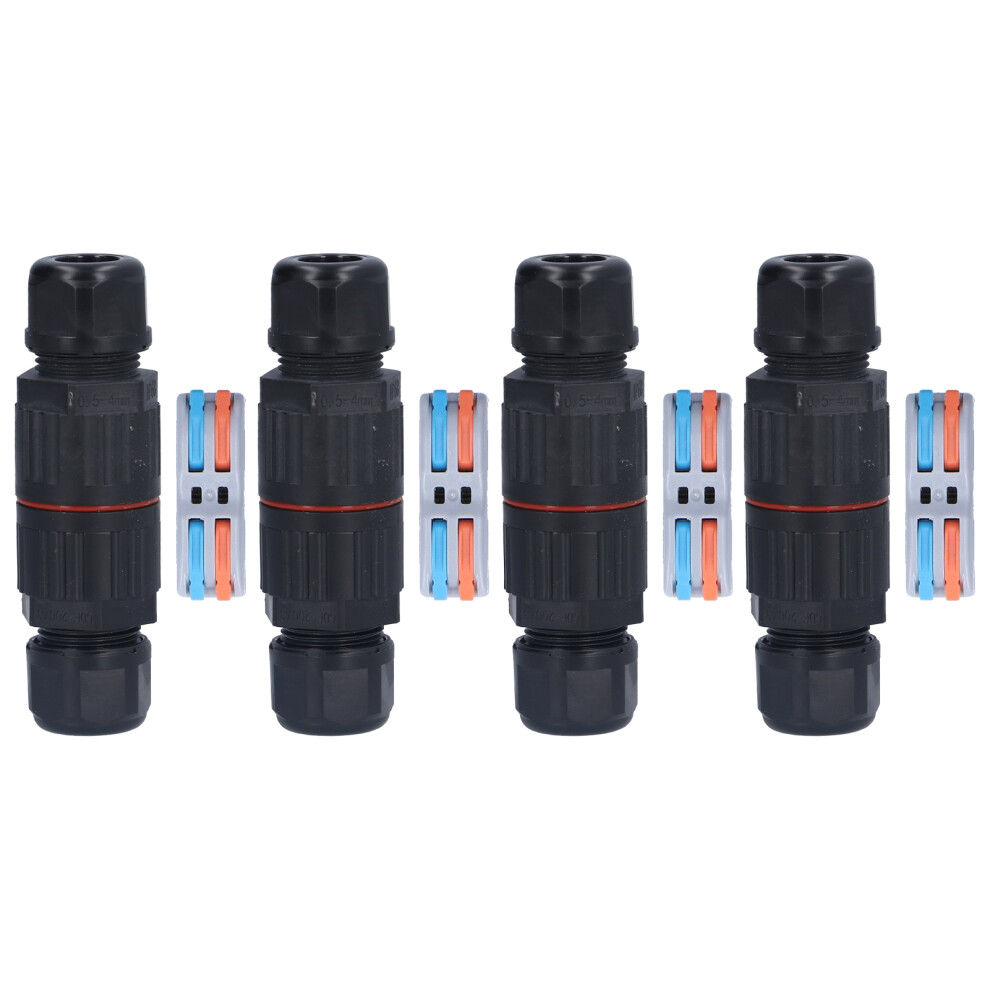 Waterproof Connector For Outdoor Use, Ip68 Waterproof Underground Cable Connector With Quick Terminals, Built In Press Type Fast Connection Double 9358999266008