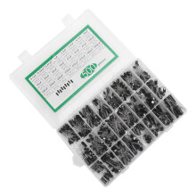 500Pcs Electrolytic Capacitor Kit 0.1uF-1000uF 10V-50V Black