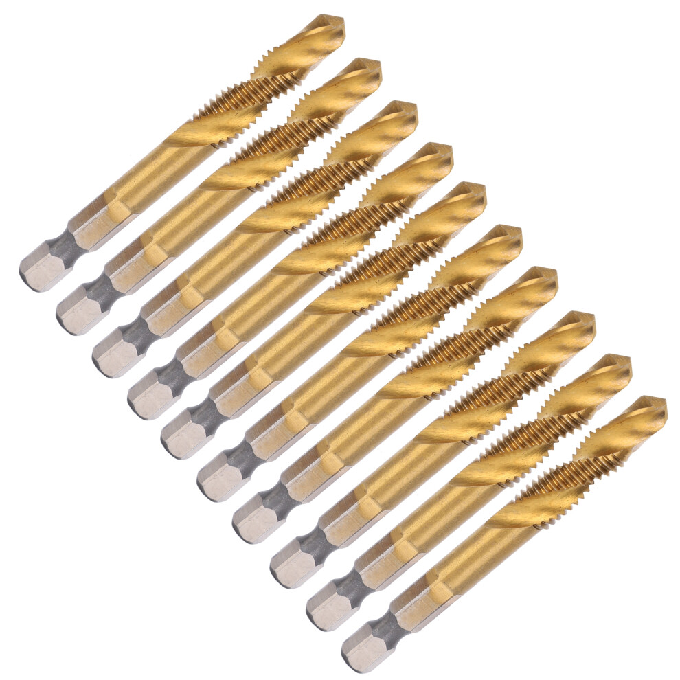 10Pcs M8 Hss Screw Tap Kit With 6.8Mm Drill Bits, High Speed Steel 8771379589206