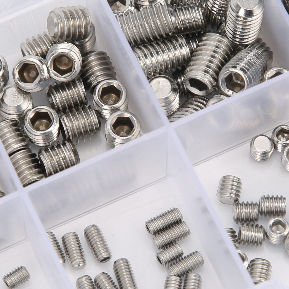 Stainless Steel Hex Grub Screw Assortment 200Pcs M3-M8 Headless Kit 3231379148773