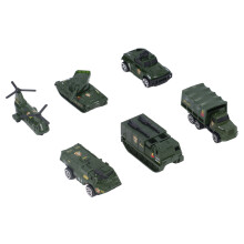 Militärfahrzeuge aus Druckguss, 6er-Pack,