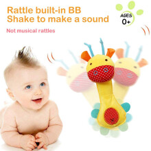 3 pcs Baby Soft Animal Rattle Toys, Plush, Washable, 3 Color Options