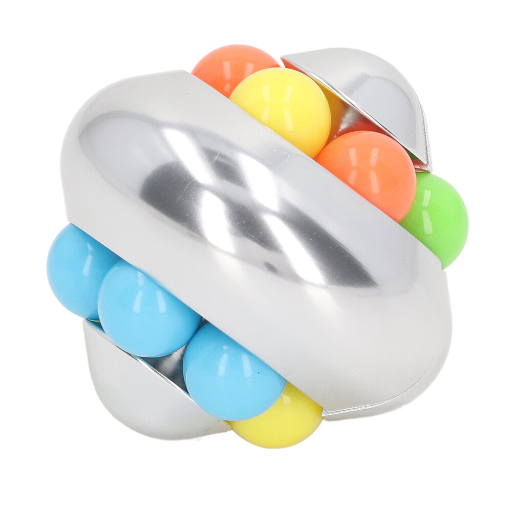 Silver Portable Aluminum Rotating Ball Puzzle Toy - Stress Relief Bead 50Mm