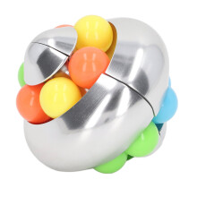 Tragisches Aluminiumlegierung Rotierendes Kugel-Puzzle-Spielzeug 50mm Silber zur Stressabbau