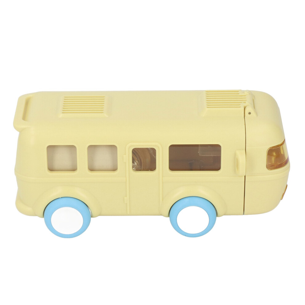 Bus Shape Water Bottle 500Ml Leak-Proof Tritan Abs Cute Portable Yellow