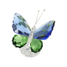 Crystal Butterfly Sculpture Colorful Butterflies-blue green