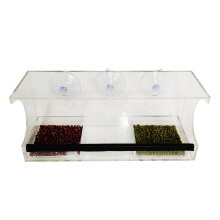 Mangeoire pour oiseaux en acrylique, pour fenêtre transparente,
