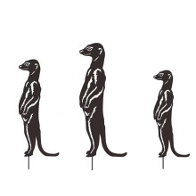 Iron Art Mongooses Garden Statue Sculpture Outdoor Backyard